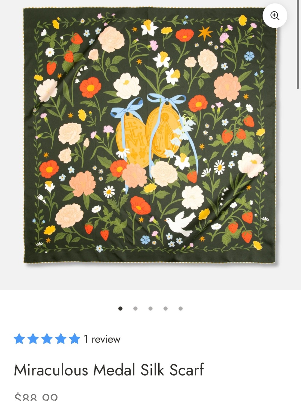 Be A Heart - 100% Silk Floral Scarf
